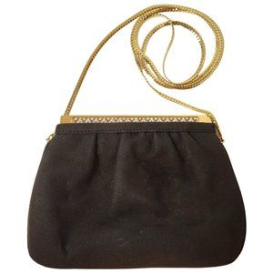 Lisette New York Vintage 60s Crossbody Bag Brown Suede with Rhinestone Clasp